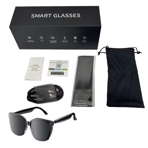Wireless Open-Ear Smart Audio Sunglasses with Touch Control & Mic