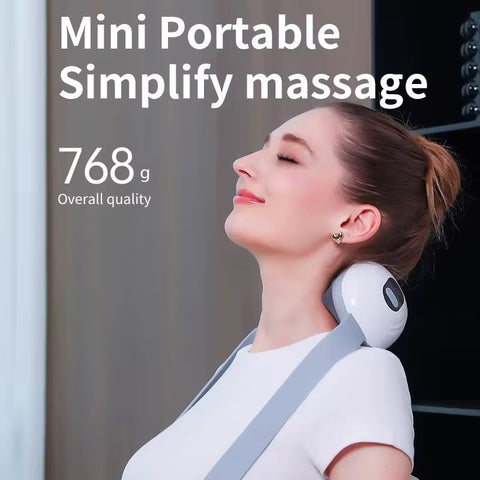 3D Air Pillow Neck & Shoulder Massager with Hot Compress