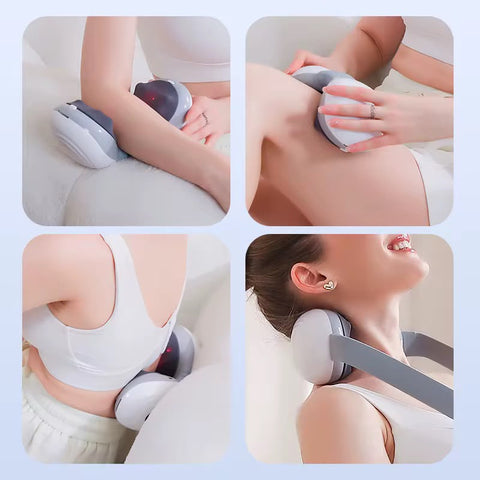 3D Air Pillow Neck & Shoulder Massager with Hot Compress