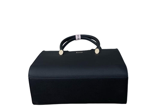 BAGCO Elegant Faux Leather Top-Handle Handbag (Black)