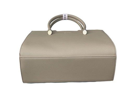 BAGCO Elegant Faux Leather Top-Handle Handbag (Light Brown)
