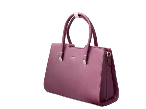 BAGCO Elegant Faux Leather Top-Handle Handbag (Purple)