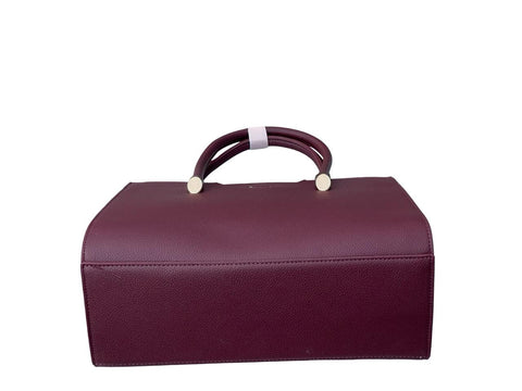 BAGCO Elegant Faux Leather Top-Handle Handbag (Purple)