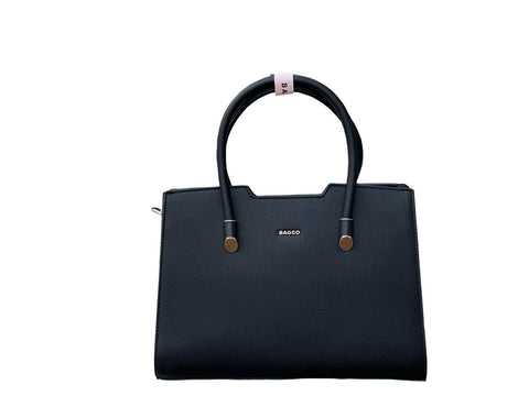 BAGCO Elegant Faux Leather Top-Handle Handbag (Black)
