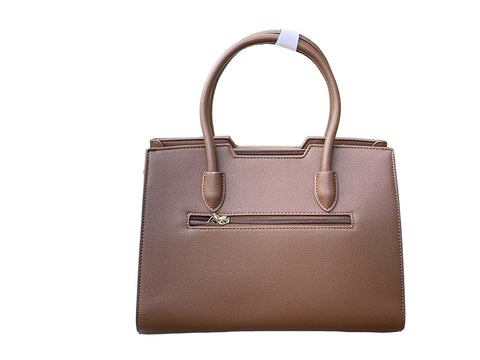 BAGCO Elegant Faux Leather Top-Handle Handbag (Light Brown)