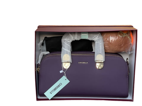 CHRISBELLA Luxe Gift-Ready Top Handle Bag (Purple)