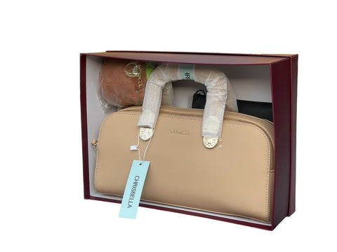 CHRISBELLA Luxe Gift-Ready Top Handle Bag (Light Brown)