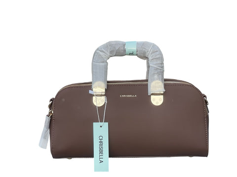CHRISBELLA Luxe Gift-Ready Top Handle Bag (Dark Brown)