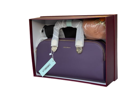 CHRISBELLA Luxe Gift-Ready Top Handle Bag (Purple)