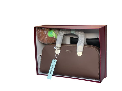 CHRISBELLA Luxe Gift-Ready Top Handle Bag (Dark Brown)