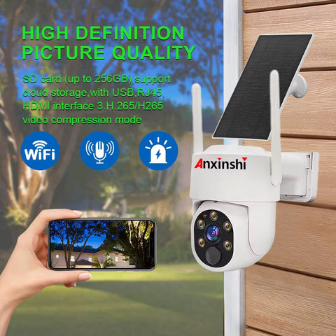 Anxinshi 8-Camera Wireless Solar Security Kit with NVR Monitor