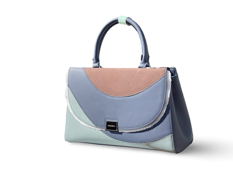 CHRISBELLA Colorblock Satchel (Blue)