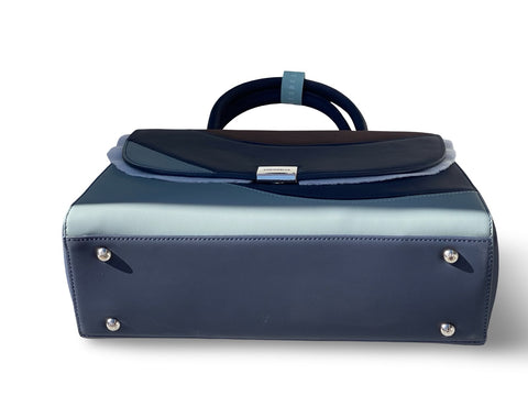 CHRISBELLA Colorblock Satchel (Blue)