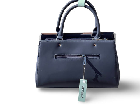 CHRISBELLA Colorblock Satchel (Blue)