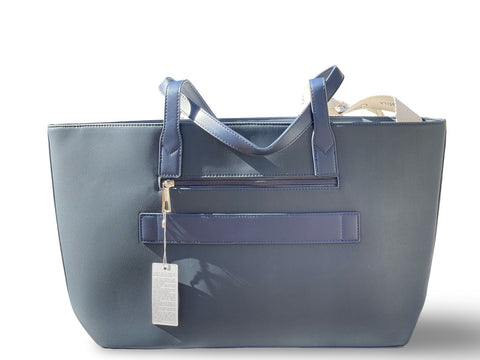 CHRISBELLA Elegant Faux Leather Tote Bag (Blue)