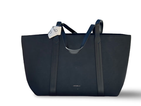 CHRISBELLA Elegant Faux Leather Tote Bag (Blue)