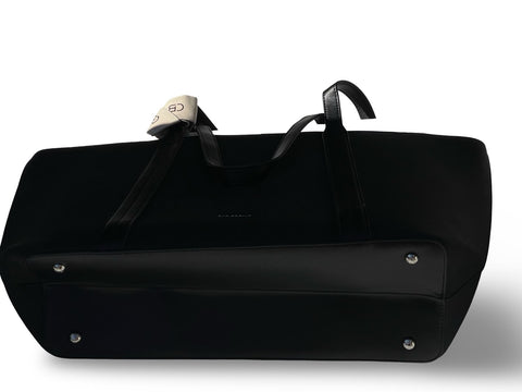 CHRISBELLA Elegant Faux Leather Tote Bag (Black)