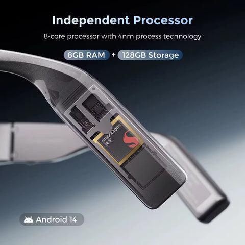 Smart AR Glasses Portable Android System Smart Glasses Wireless Bluetooth Dual Microphone AR Display Glasses Video Call