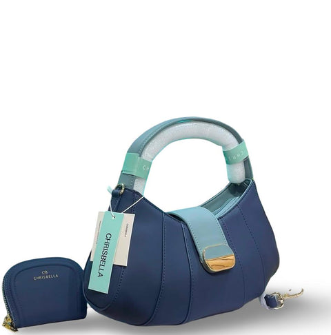 The Chrisbella Structured Navy Blue Hobo