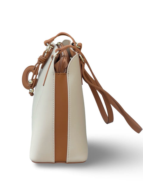 Chrisbella Elegance Tote & Wallet Set- Cream