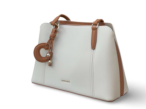 Chrisbella Elegance Tote & Wallet Set- Cream