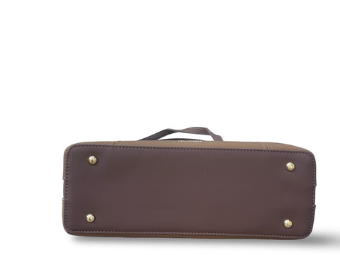 Chrisbella Elegance Tote & Wallet Set- Brown