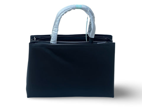Spacious CHRISBELLA Blue Laptop Tote Handbag & Wallet Set- Black