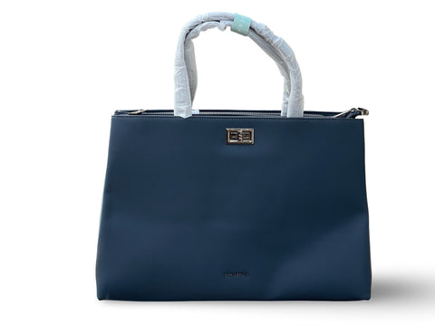 Spacious CHRISBELLA  Laptop Tote Handbag & Wallet Set- Blue