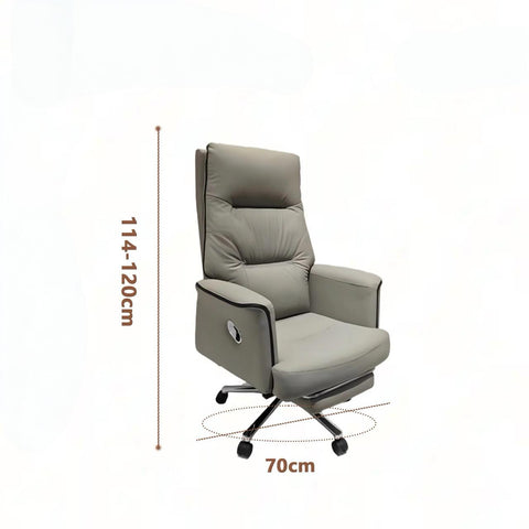 High-Back Ergonomic Leather Executive Chair with Footrest