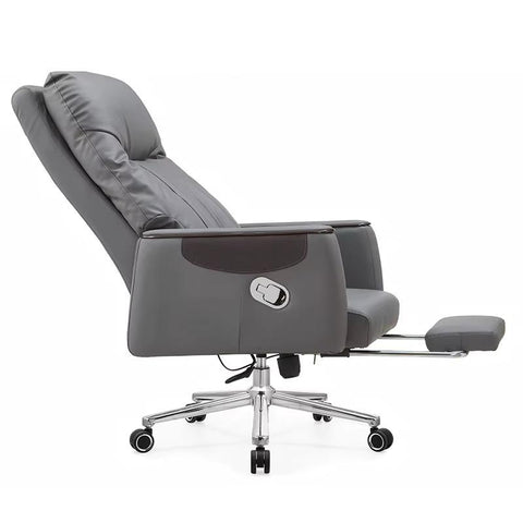 Modern Leather Reclining Executive Chair with Footrest