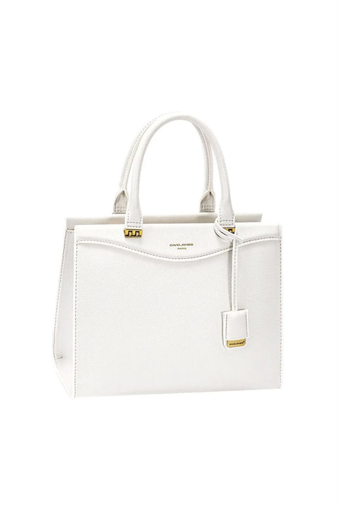 DAVID JONES Women's Structured Top-Handle Handbag (White)