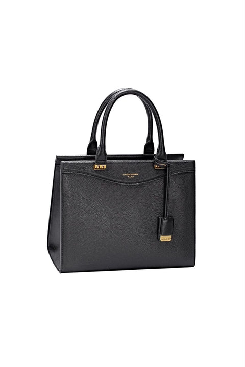 DAVID JONES Women's Structured Top-Handle Handbag (Black)