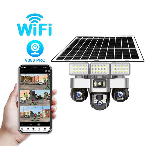 Solar Powered Triple LED Floodlight Security Camera