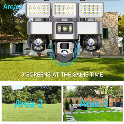 Solar Powered Triple LED Floodlight Security Camera