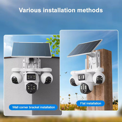 Solar Powered 3-Camera Outdoor Security System