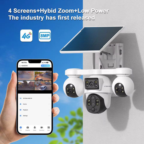 Solar Powered 3-Camera Outdoor Security System