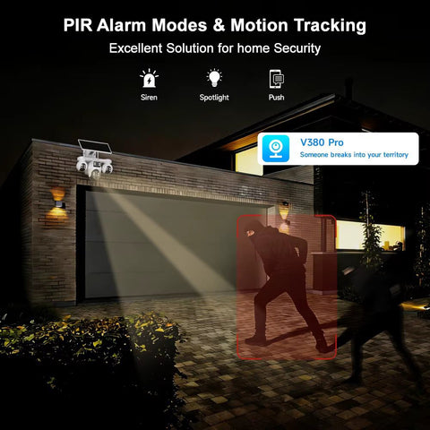 Solar Powered 3-Camera Outdoor Security System