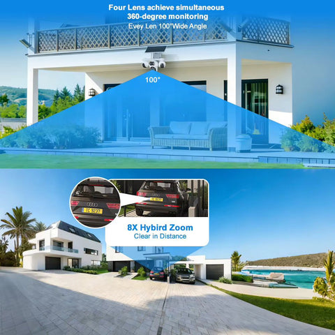 Solar Powered 3-Camera Outdoor Security System