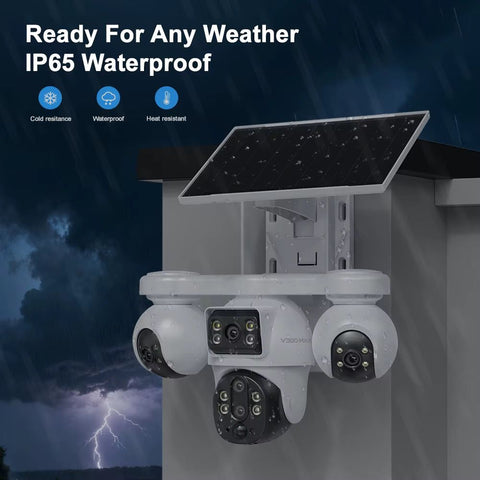 Solar Powered 3-Camera Outdoor Security System