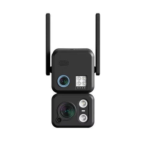 Black Dual-Camera Smart WiFi Security Camera