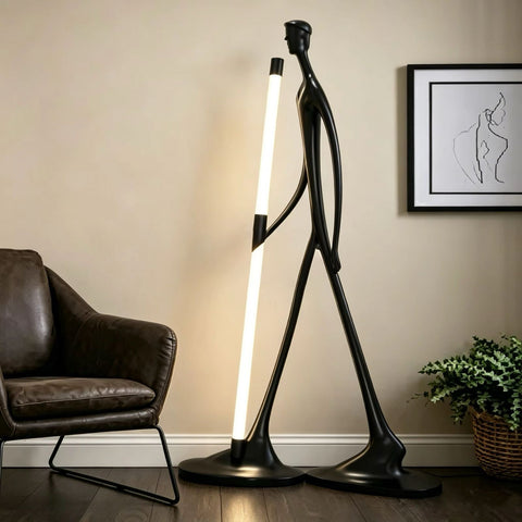 Human Sculpture LED Floor Lamp-Black