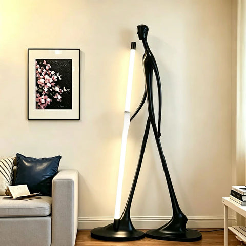 Human Sculpture LED Floor Lamp-Black