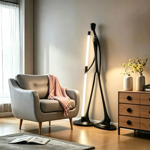Human Sculpture LED Floor Lamp-Black