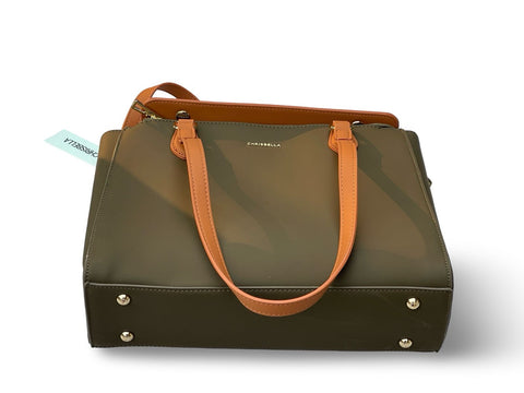 Chrisbella Structured Multi-Compartment Tote Bag- Green