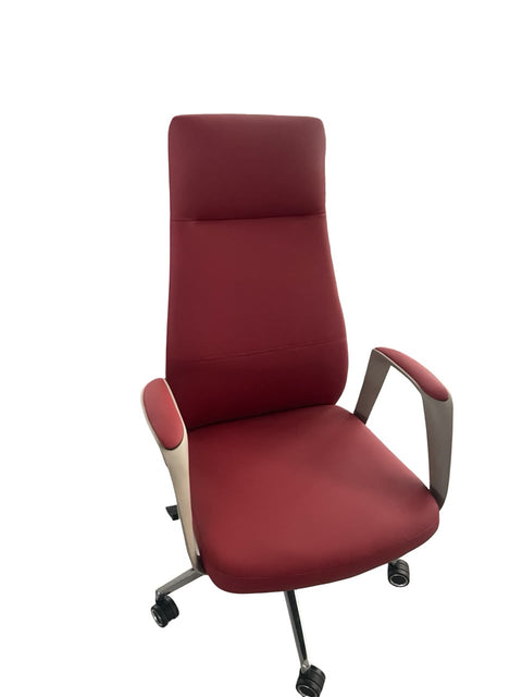 High-Back Executive Leatherette Office Chair - Burgundy