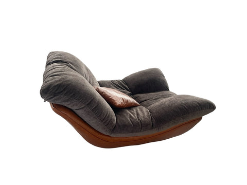 Modern Plush Lounging Rocker Chair with Accent Pillow