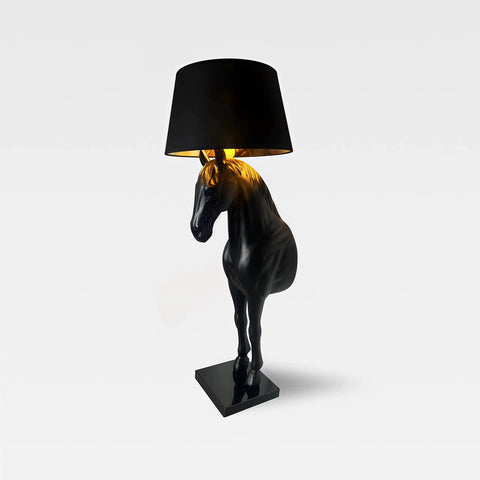 Equestrian Luxe Black & Gold Horse Table Lamp