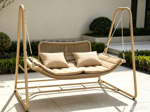 CozyRope 2-Seater Swing Chair- Beige