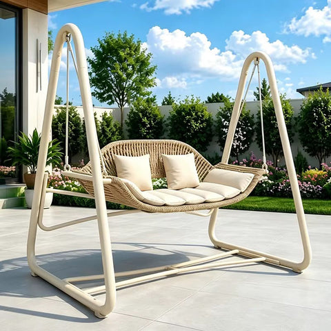 CozyRope 2-Seater Swing Chair- Beige