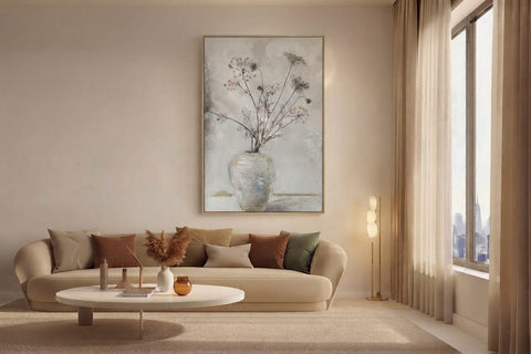 Rustic Bloom Dried Floral Canvas Art